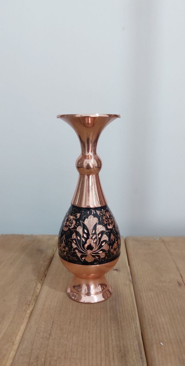 گلدان مسی الماس تراش
